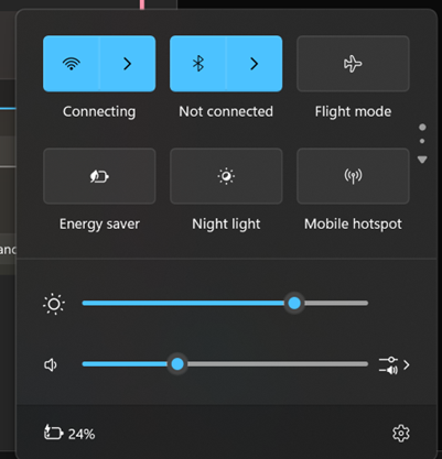 Black box with WiFi settings shown for users to understand the right elements to click. 