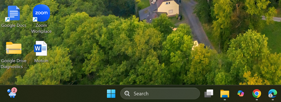 The home menu on a person's computer using Windows operating system