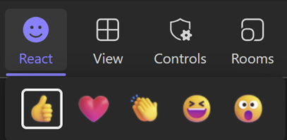 The "Reactions" icon in Microsoft Teams