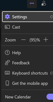 Screenshot showing how to navigate to change the contract in Teams