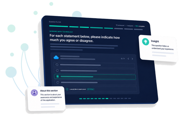 Iconography of the WeChange.AI Navigator tool - depicting the survey